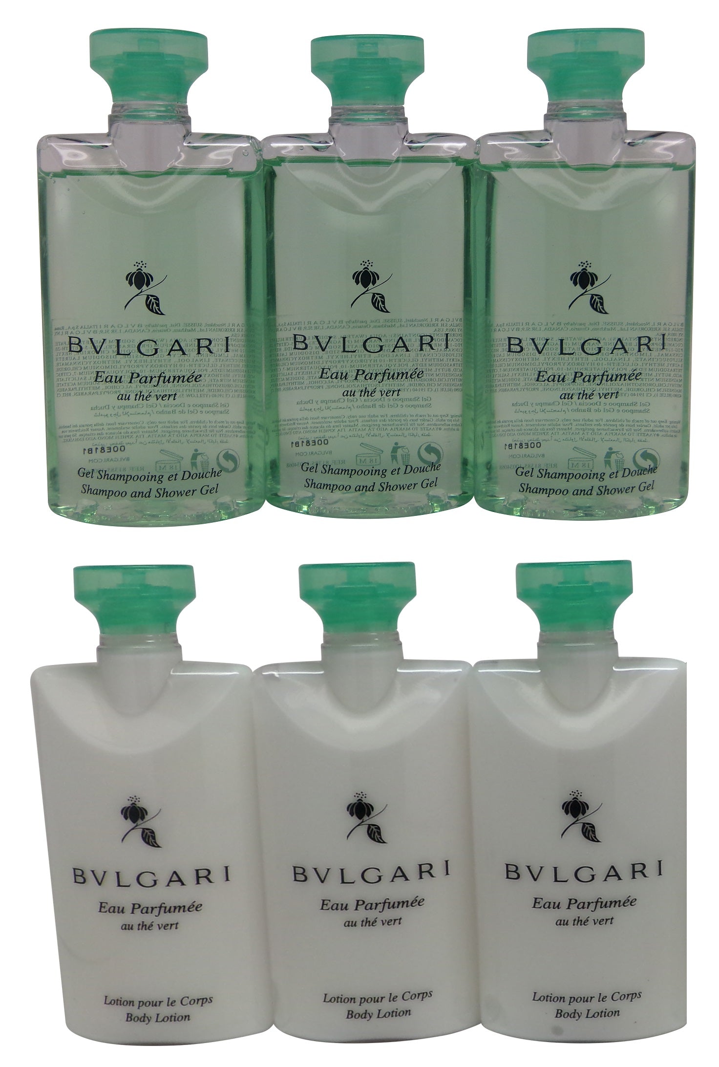 Bvlgari Green Tea au the vert Shower Gel and Body Lotion 3 of Each Kings of Comfort