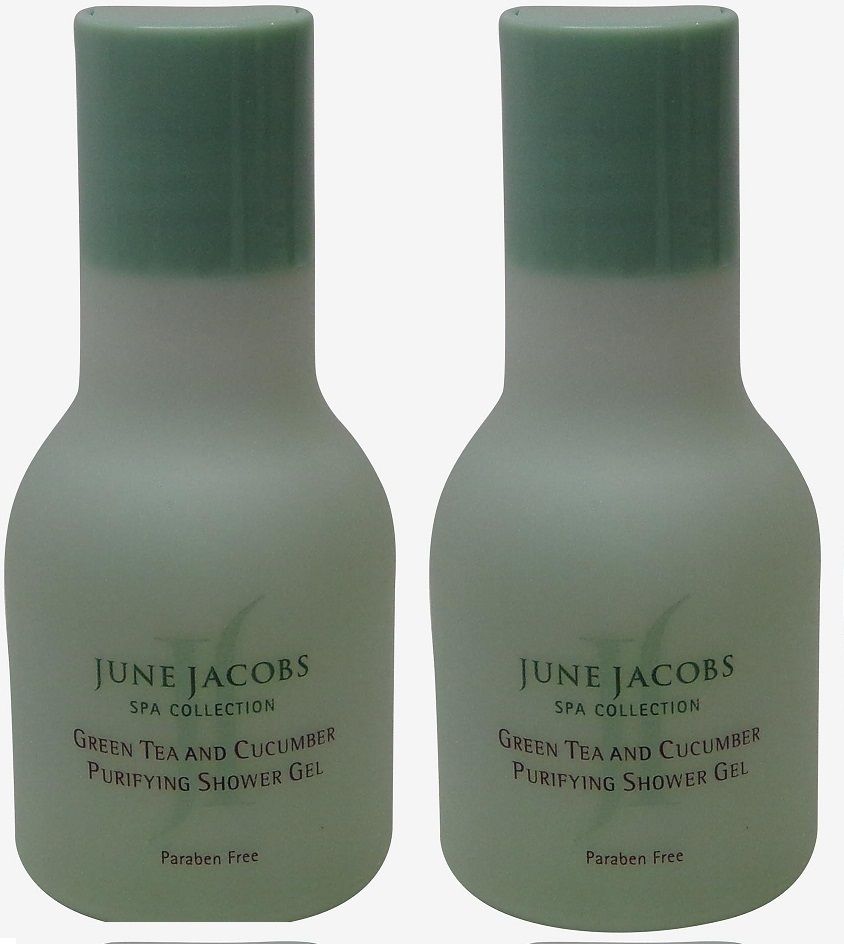 June Jacobs Green Tea Purifying Shower Gel Lot of 2 each 1.7oz.