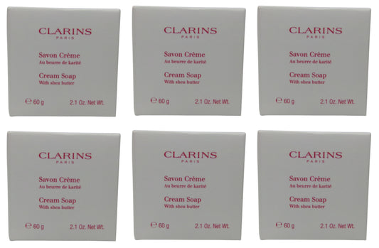 Clarins Cream Soap lot of 6 each 2oz bars Total of 12oz