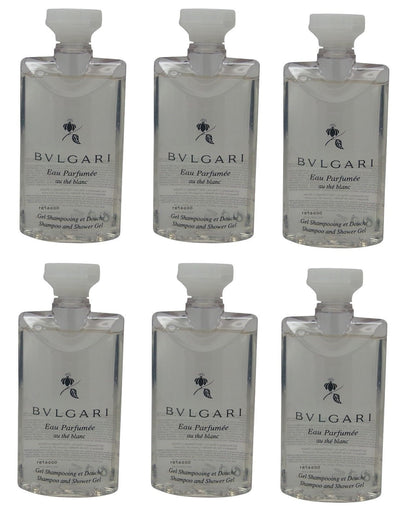 Bvlgari au the blanc Shampoo & Shower Gel lot of 6 each 2.5oz Total of 15oz