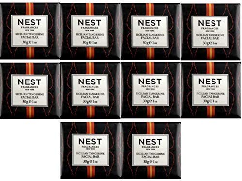 NEST FRAGRANCES Sicilian Tangerine Facial Soap, 30 Grams / 1 Ounce - Set of 10