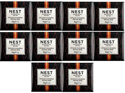 NEST FRAGRANCES Sicilian Tangerine Facial Soap, 30 Grams / 1 Ounce - Set of 10