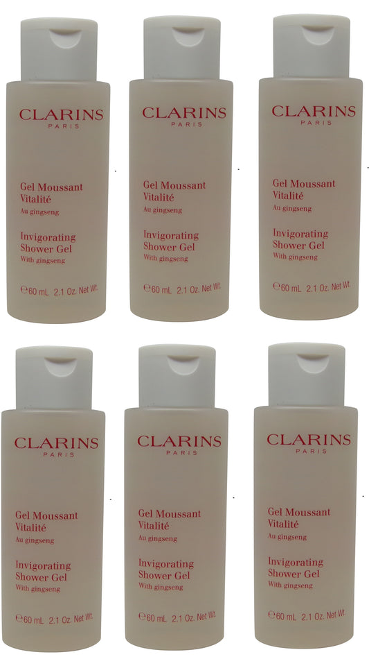 Clarins Invigorating Shower Gel lot of 6 each 2oz Total of 12oz