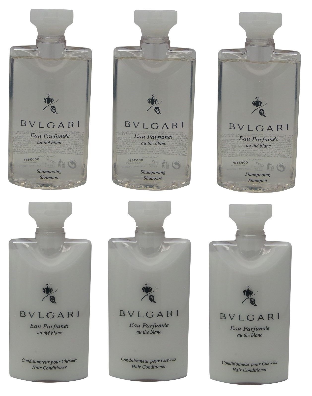 Bvlgari au the blanc Shampoo & Conditioner lot of 6 (3 of each)