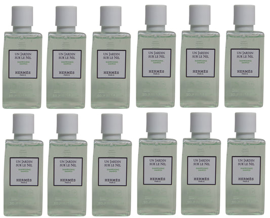 Hermes Un Jardin Sur le Nil Shampoo lot of 12 each 1.35oz Bottles. Total of  16.2oz