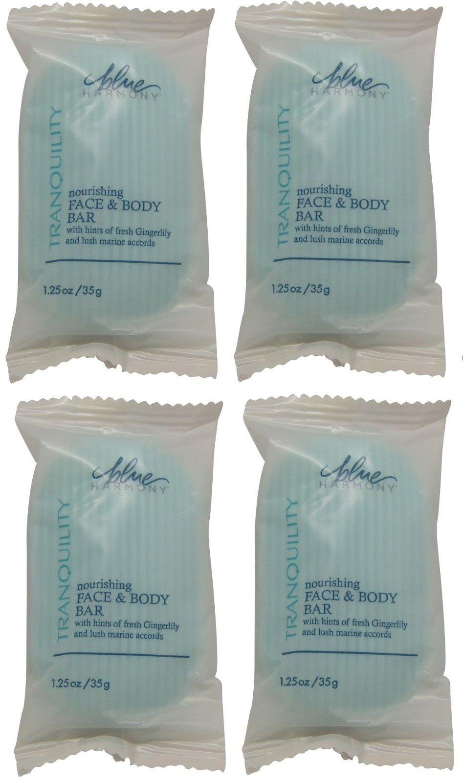 Blue Harmony Nourishing Face & Body Soap Lot of 4 Each 1oz Bars.