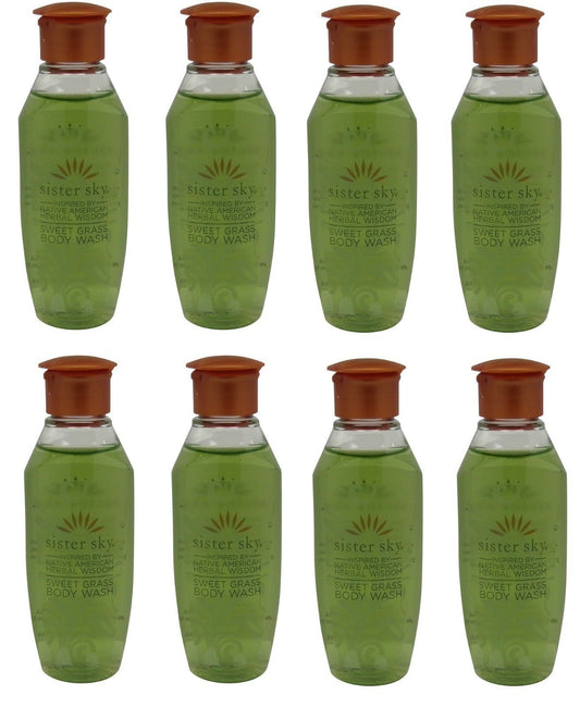 Sister Sky Sweet Grass Body Wash lot of 8 bottles. Total of 8oz