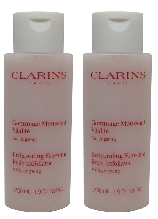 Clarins Invigorating Foaming Body Exfoliator lot of 2 each 2oz Total of 4oz