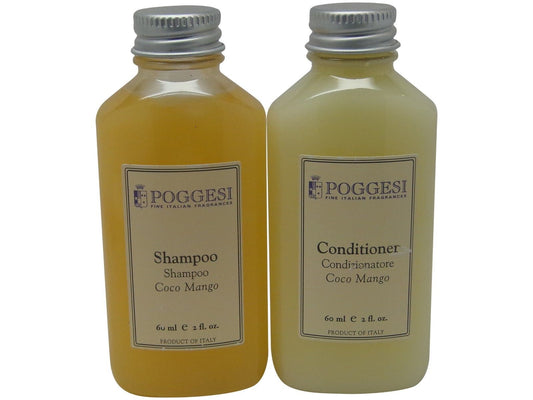 Poggesi Coco Mango Shampoo & Conditioner Lot of 6 (3 of each) 2oz Bottles