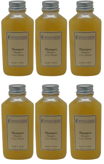 Poggesi Coco Mango Shampoo Lot of 6 each 2oz Bottles. Total of 12oz.